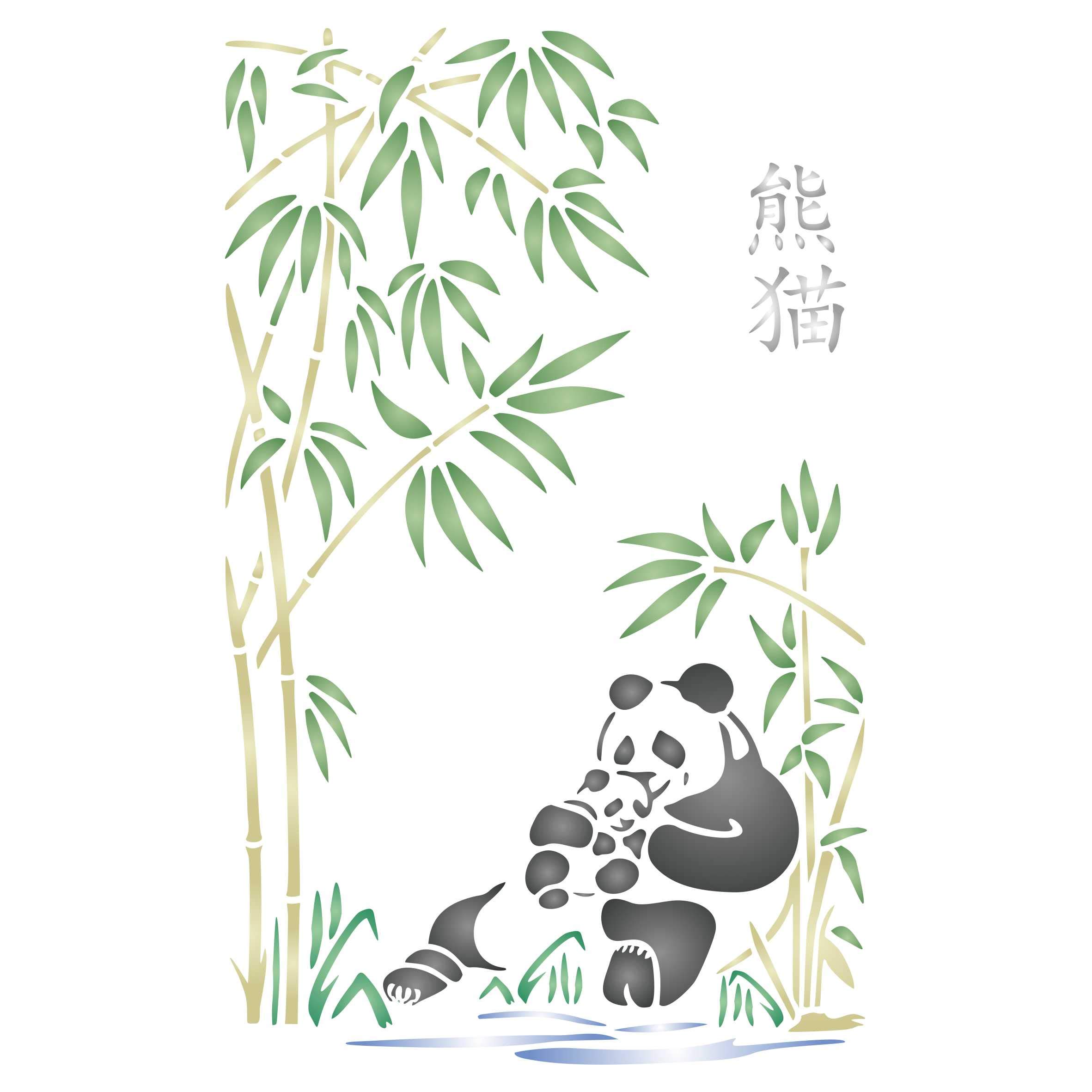 Panda stencil x inch l