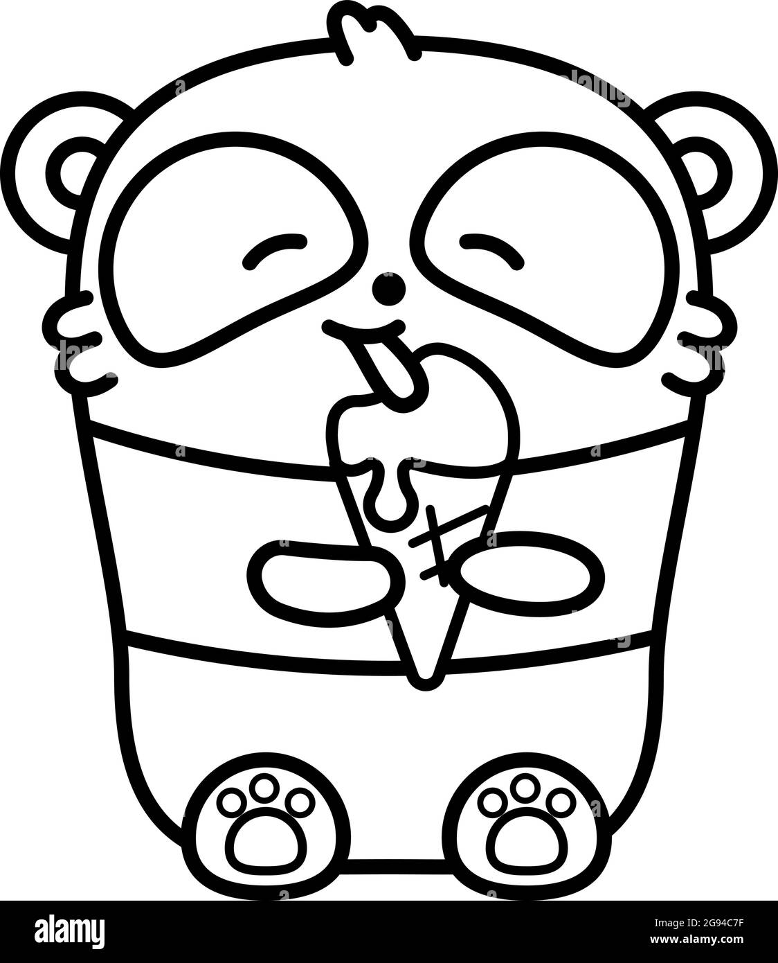 Cute baby panda face black and white stock photos images
