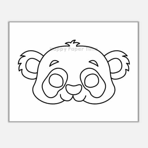 Panda mask printable paper template