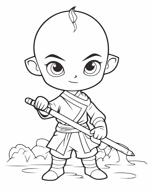 Premium vector coloring pages of the kung fu panda