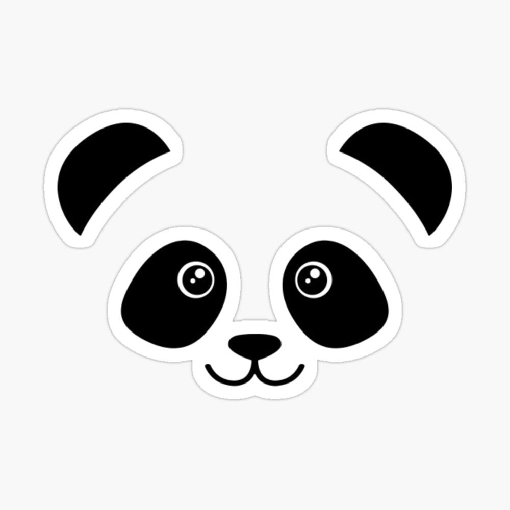 Cute panda face print greeting card for sale by ericsj