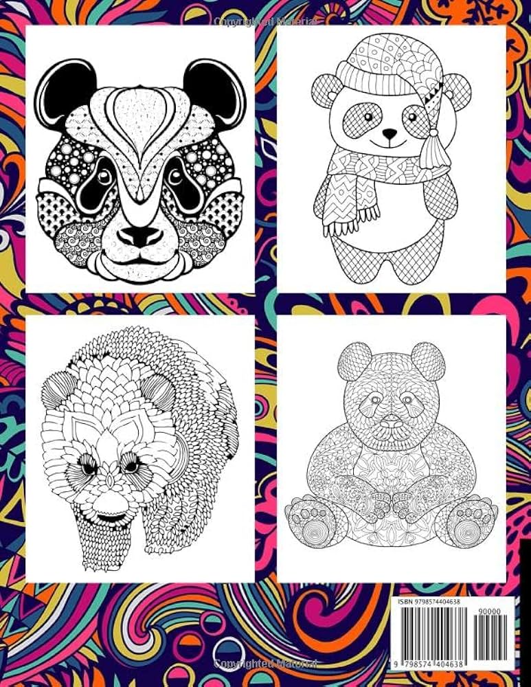Cute panda coloring book for adults adorable panda coloring book containing mandala panda coloring pages best gift for panda lovers illustrations real books