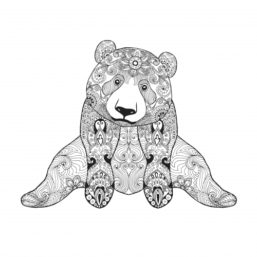 Cute panda coloring page