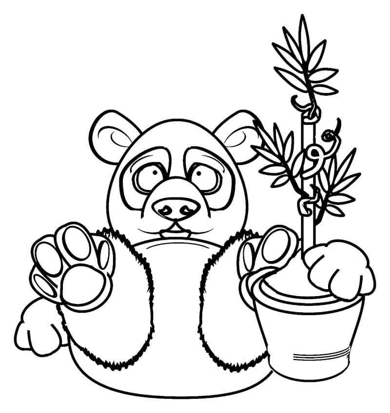 Funny panda printable coloring page