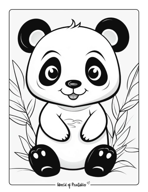 Panda coloring pages for kids adults