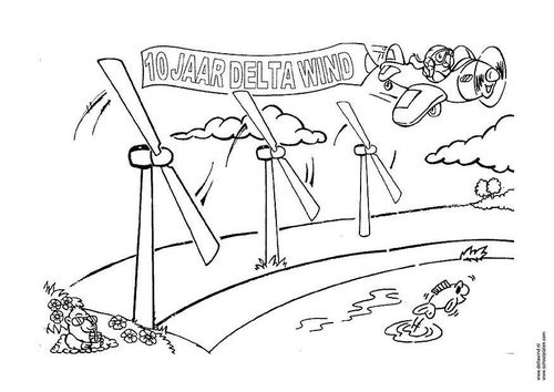 Coloring page wind energy