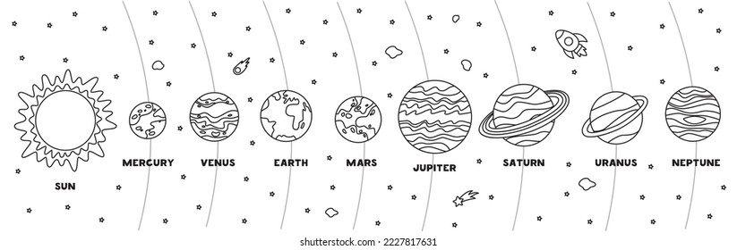 Solar system on white cartoon images stock photos d objects vectors