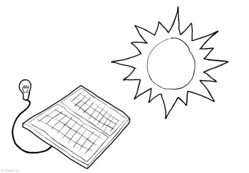 Dibujo para colorear energãa solar