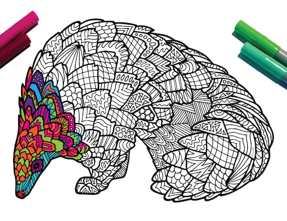 Pangolin endangered animal pdf animal coloring page