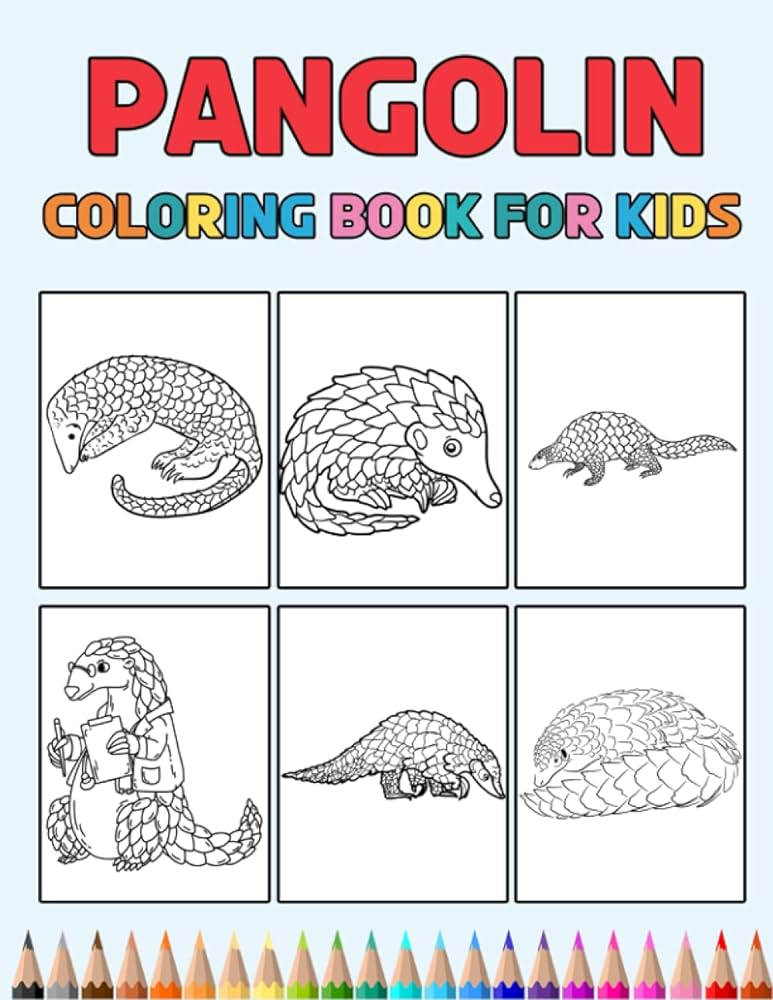 Pangolin coloring book for kids easy designs to color fun colouring activity workbook for little children boys girls pre k kindergarten preschool cute gift books for pangolins lovers press