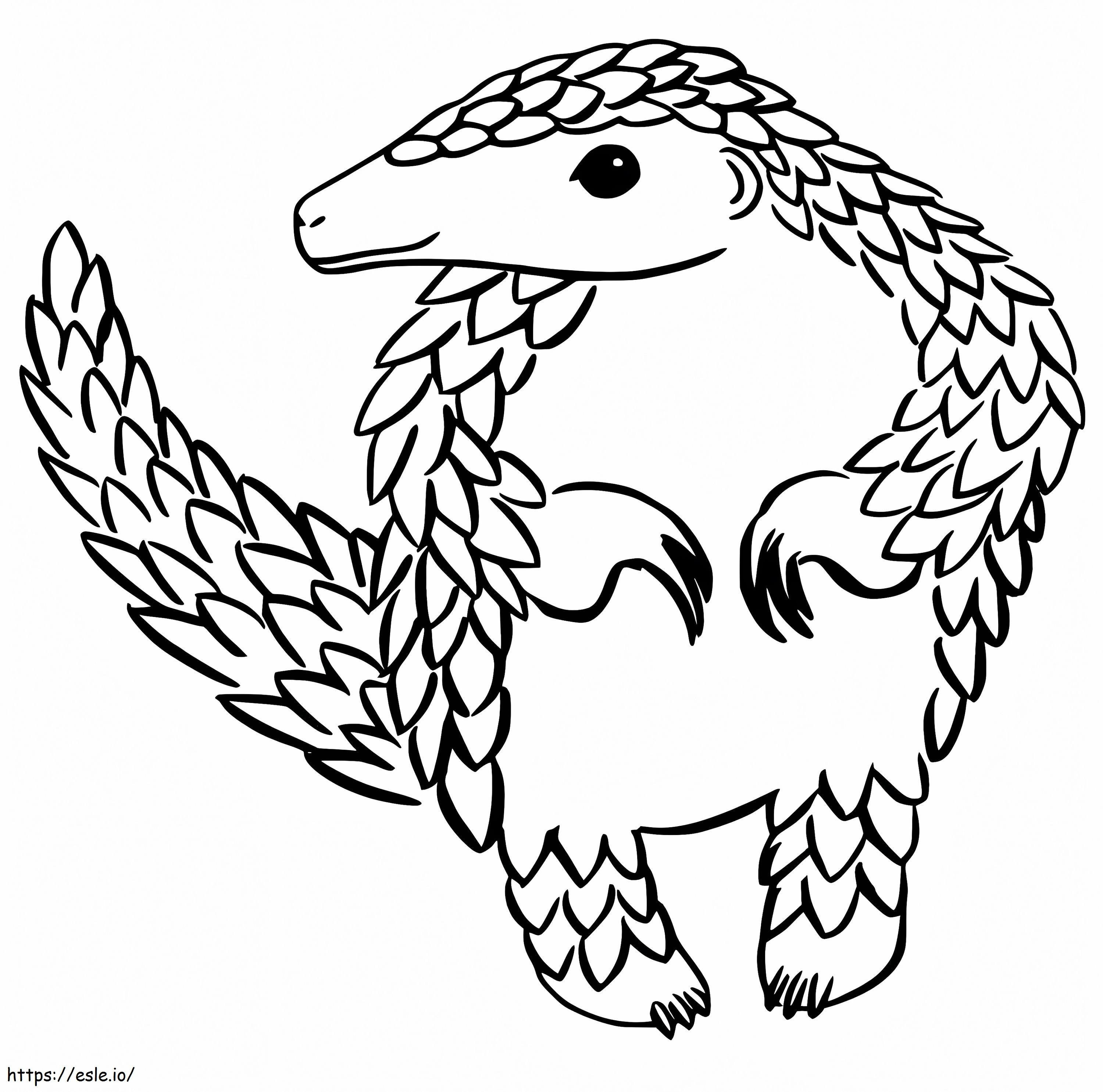 Happy pangolin coloring page