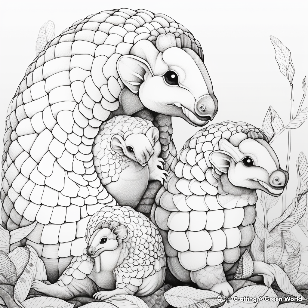 Pangolin coloring pages