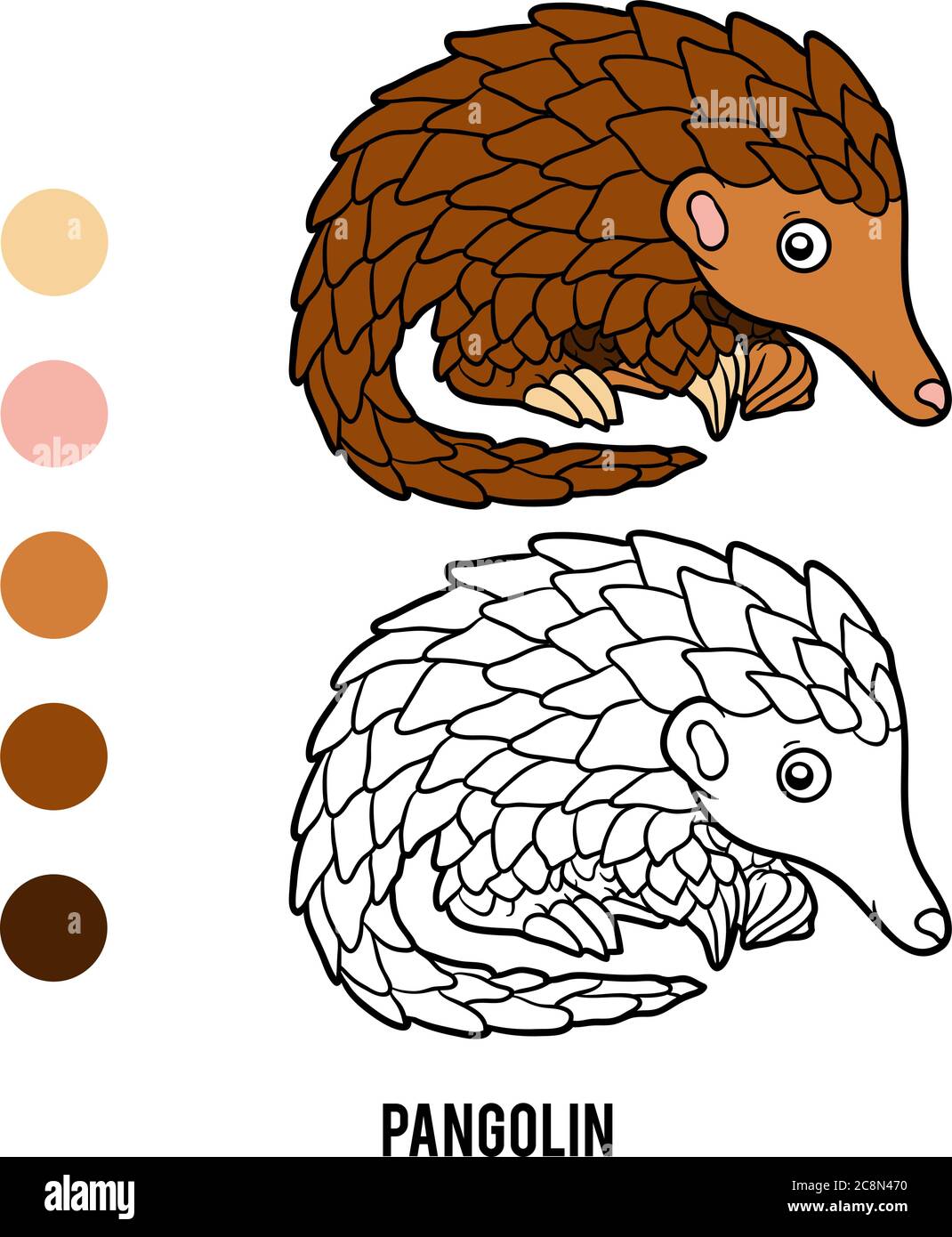 Coloring book for children pangolin stock vector image art