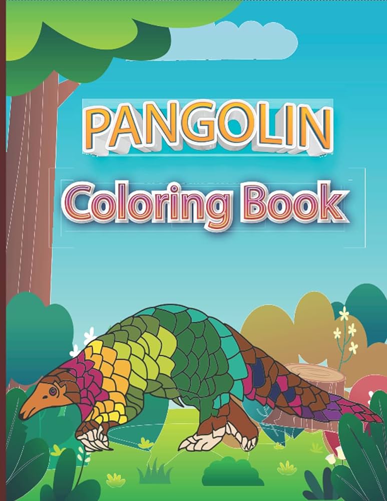Pangolin coloring book stress relieving pangolin designs for relaxation amazing funny coloring book alex david books
