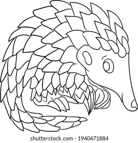 Pangolin coloring page kids stock vector royalty free