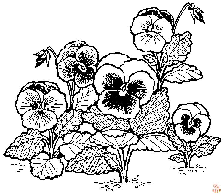 Pansy coloring pages printable free and easy to color
