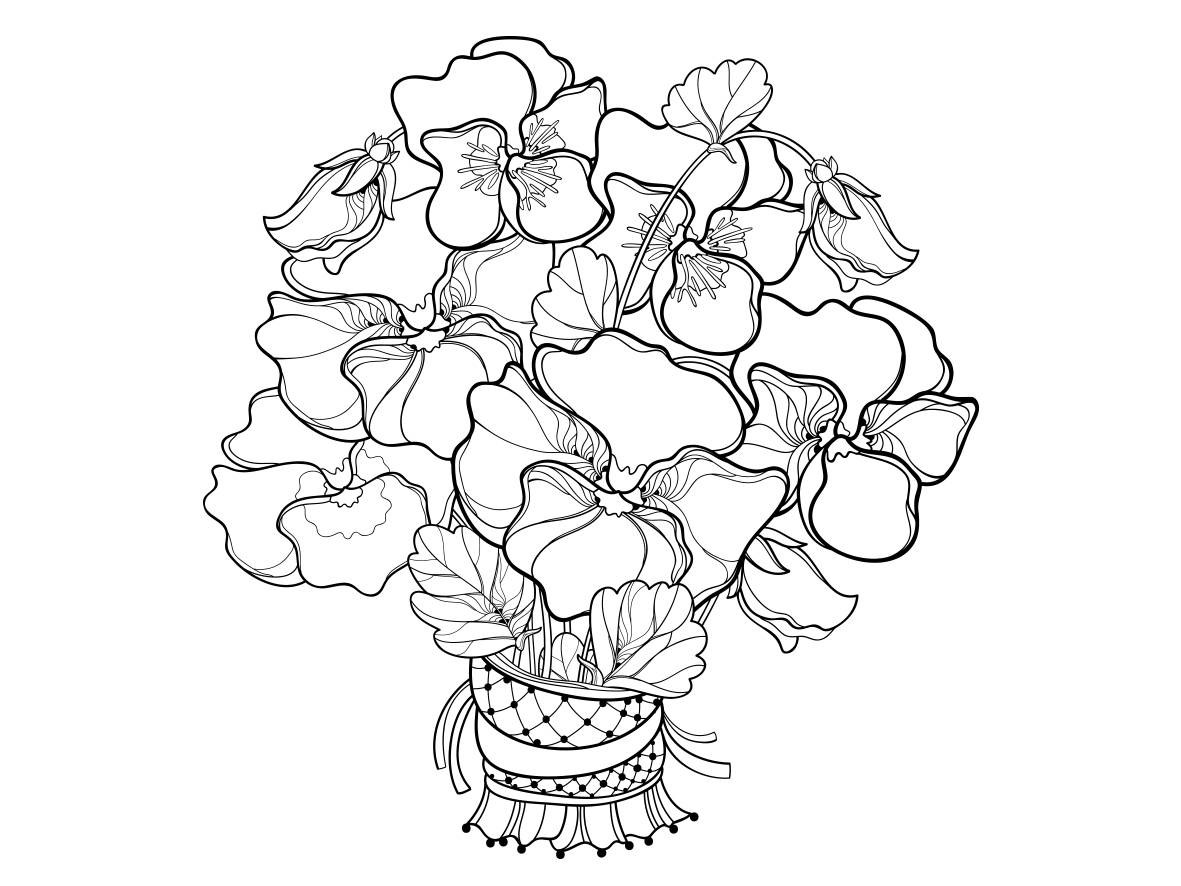Bouquet of pansies by sorokina yevheniia on