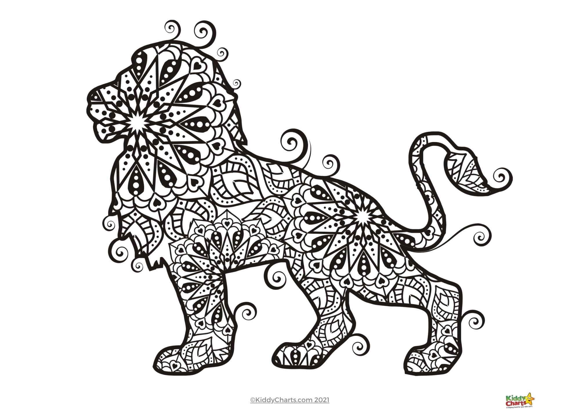 Lion coloring pages lion mandala