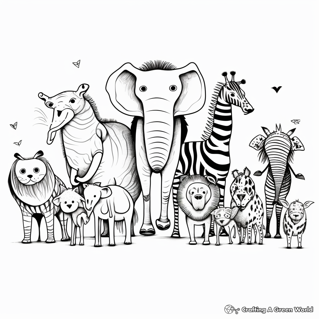 Circus animal coloring pages