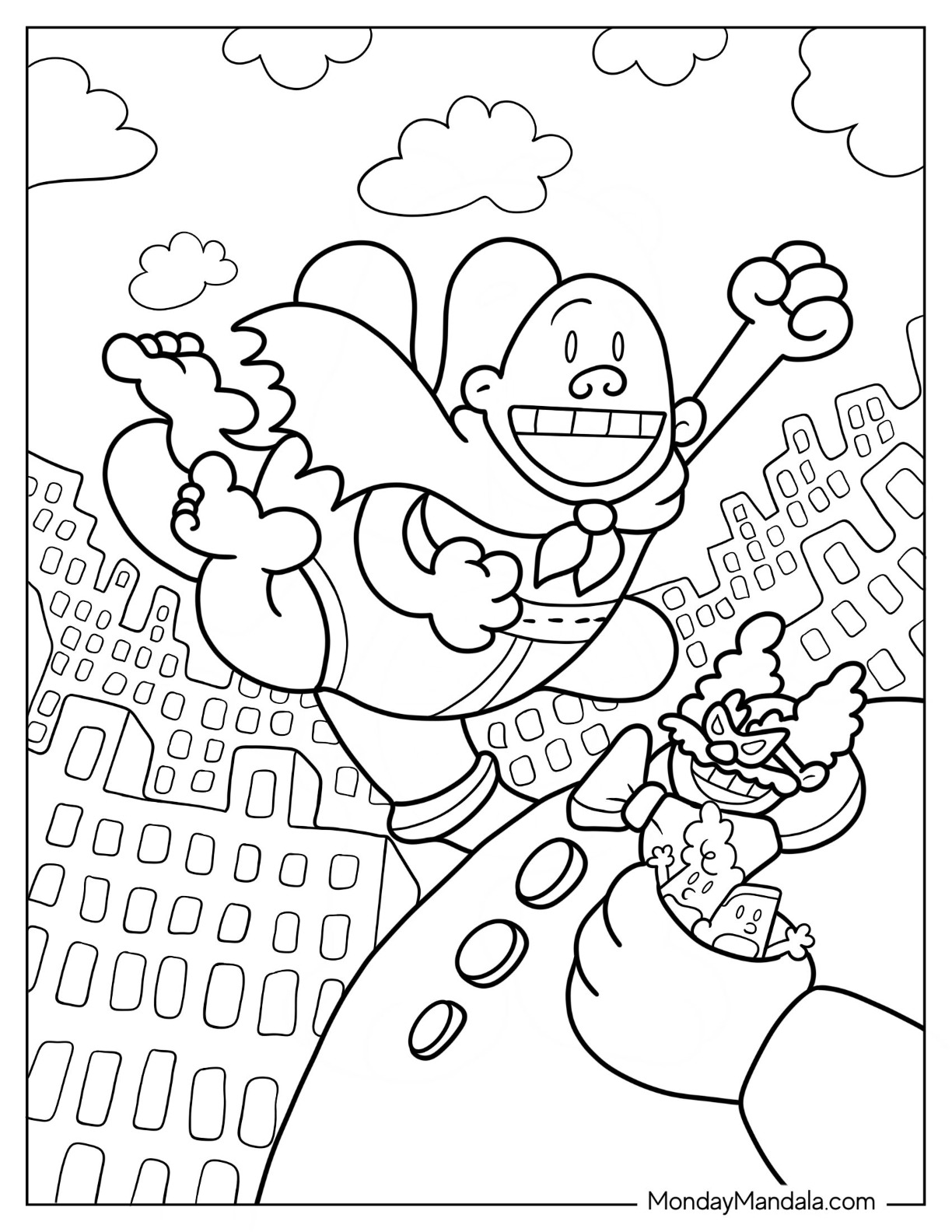 Captain underpants coloring pages free pdf printables