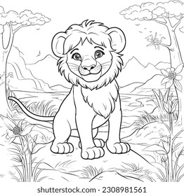Lion coloring page images stock photos d objects vectors