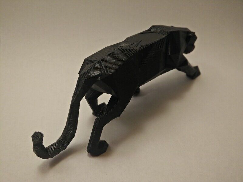 Low poly panther walking d print t animal statue sculpturepick size color