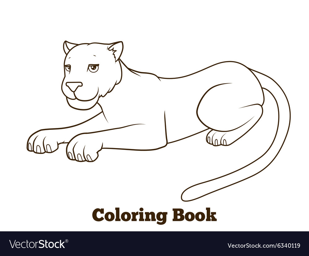 Panther cartoon coloring book royalty free vector image