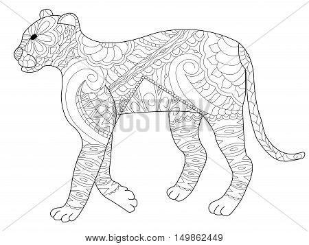Panther coloring book vector photo free trial bigstock