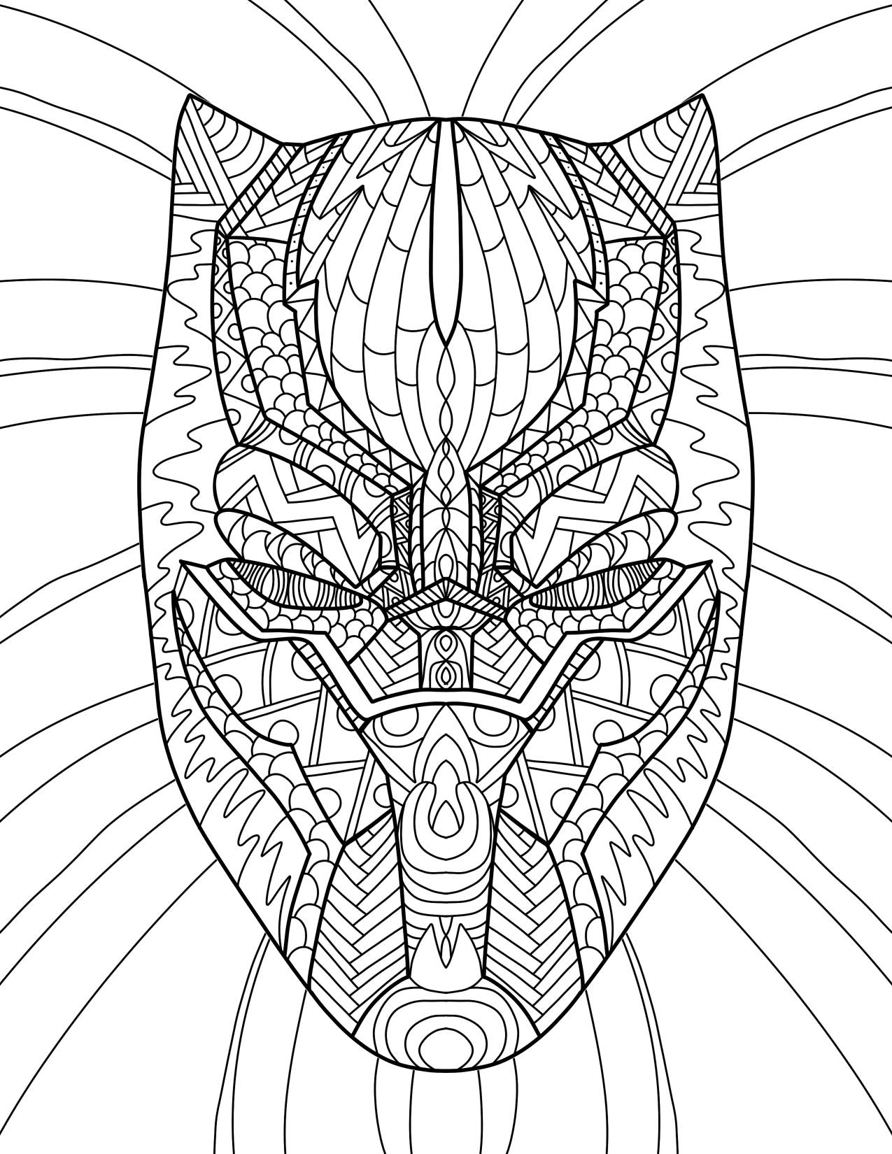 Black panther coloring page by rfultzbusiness on
