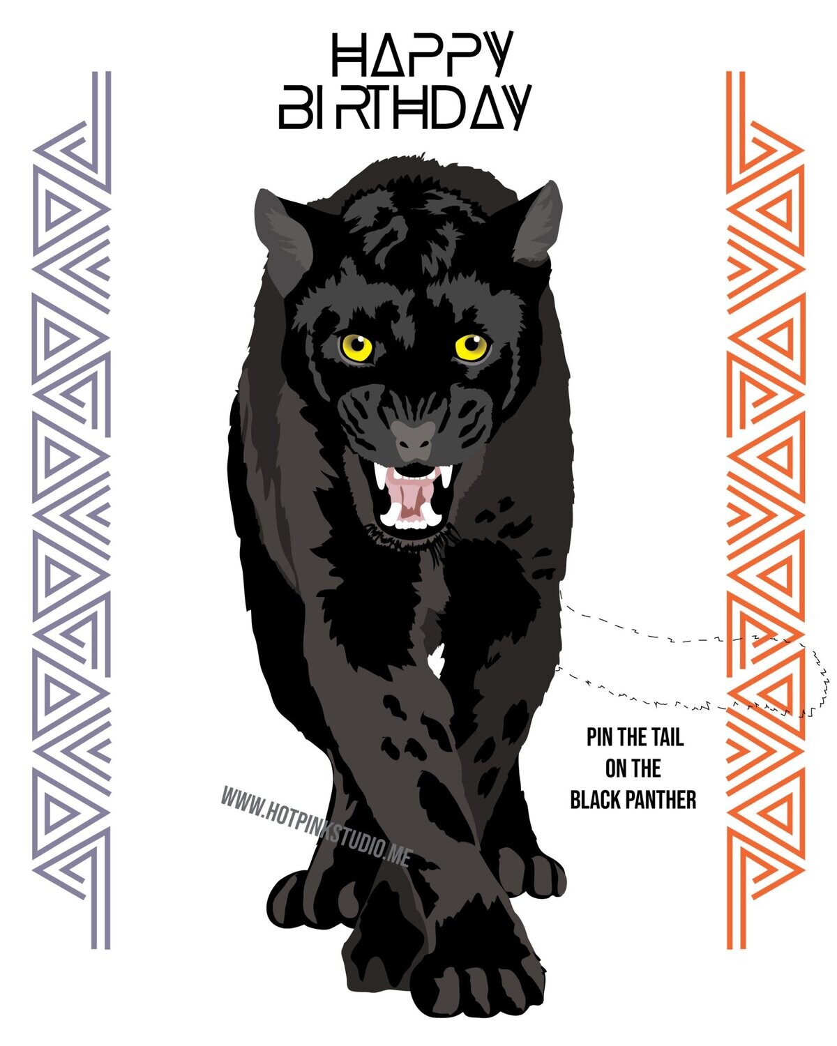 Black panther kids birthday party ga pin the tail on the panther