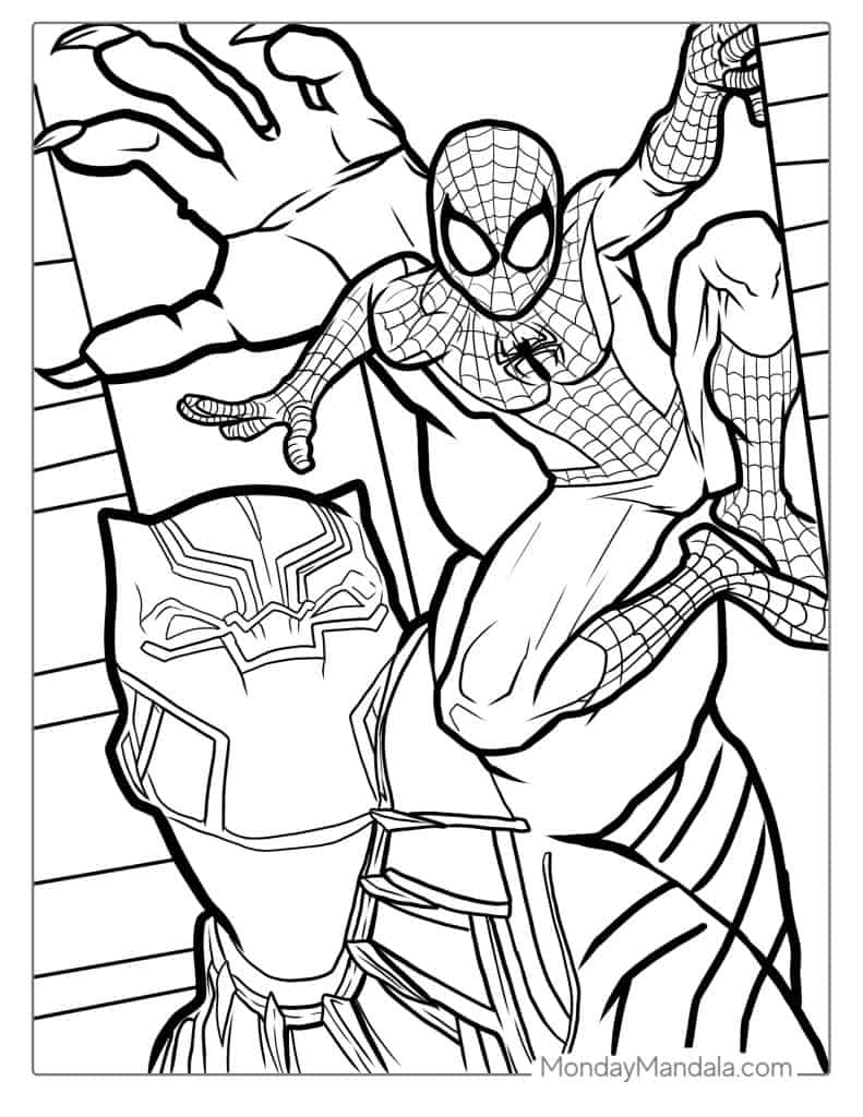 Black panther coloring pages free pdf printables