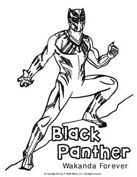 Black history black panther coloring page