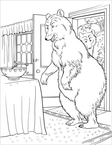 Quotsomebody has been at my porridgequot said the papa bear coloring page free printable coloring pages