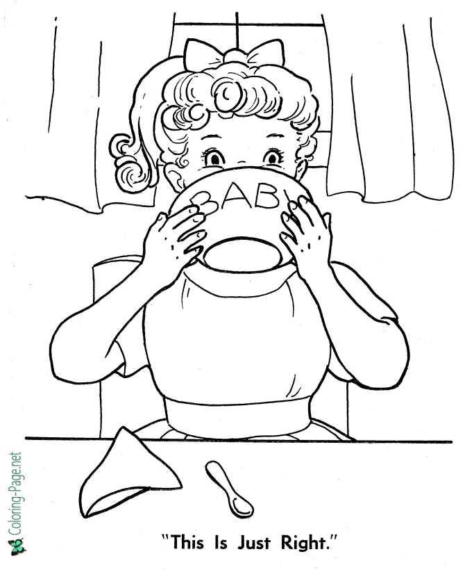 Goldilocks and the three bears coloring pages