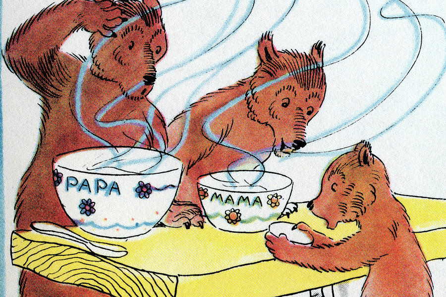 The bears discover the porridge painting by julia letheld hahn