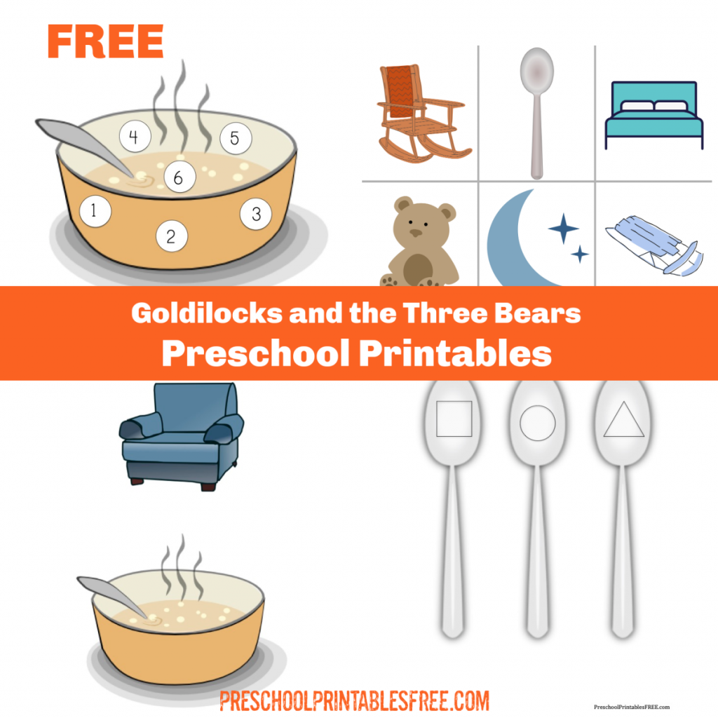 Goldilocks and the three bears preschool printables â free preschool printables