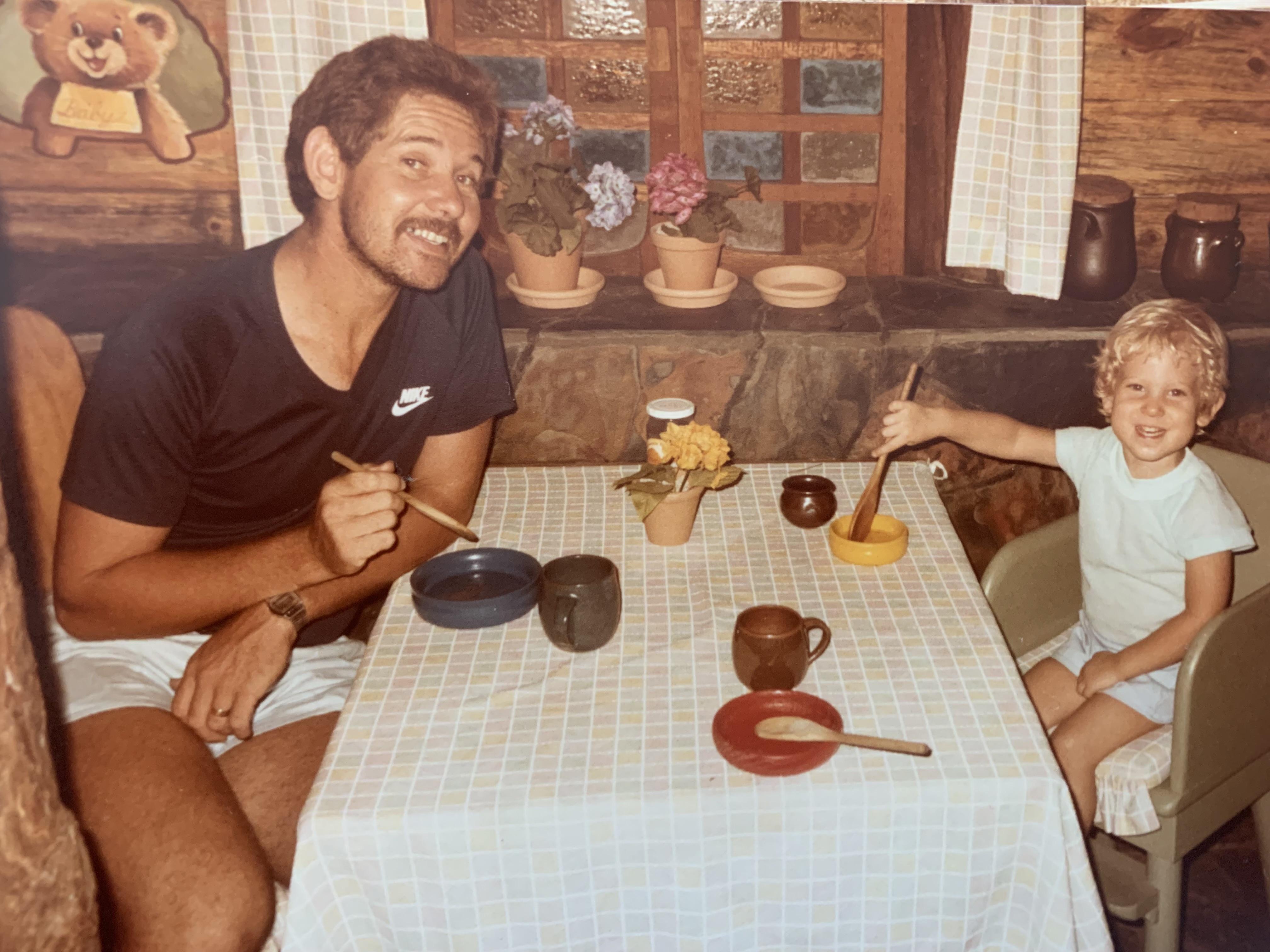 My dad and i eating the three bears porridge in the mid s roldschoolcool