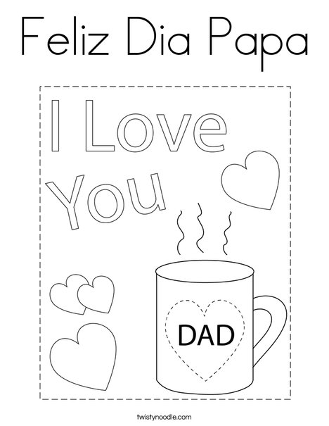 Feliz dia papa coloring page