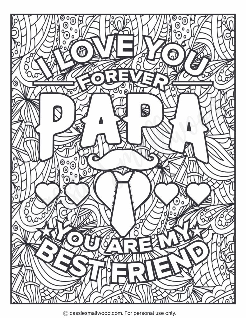 Cute fathers day coloring pages free printable