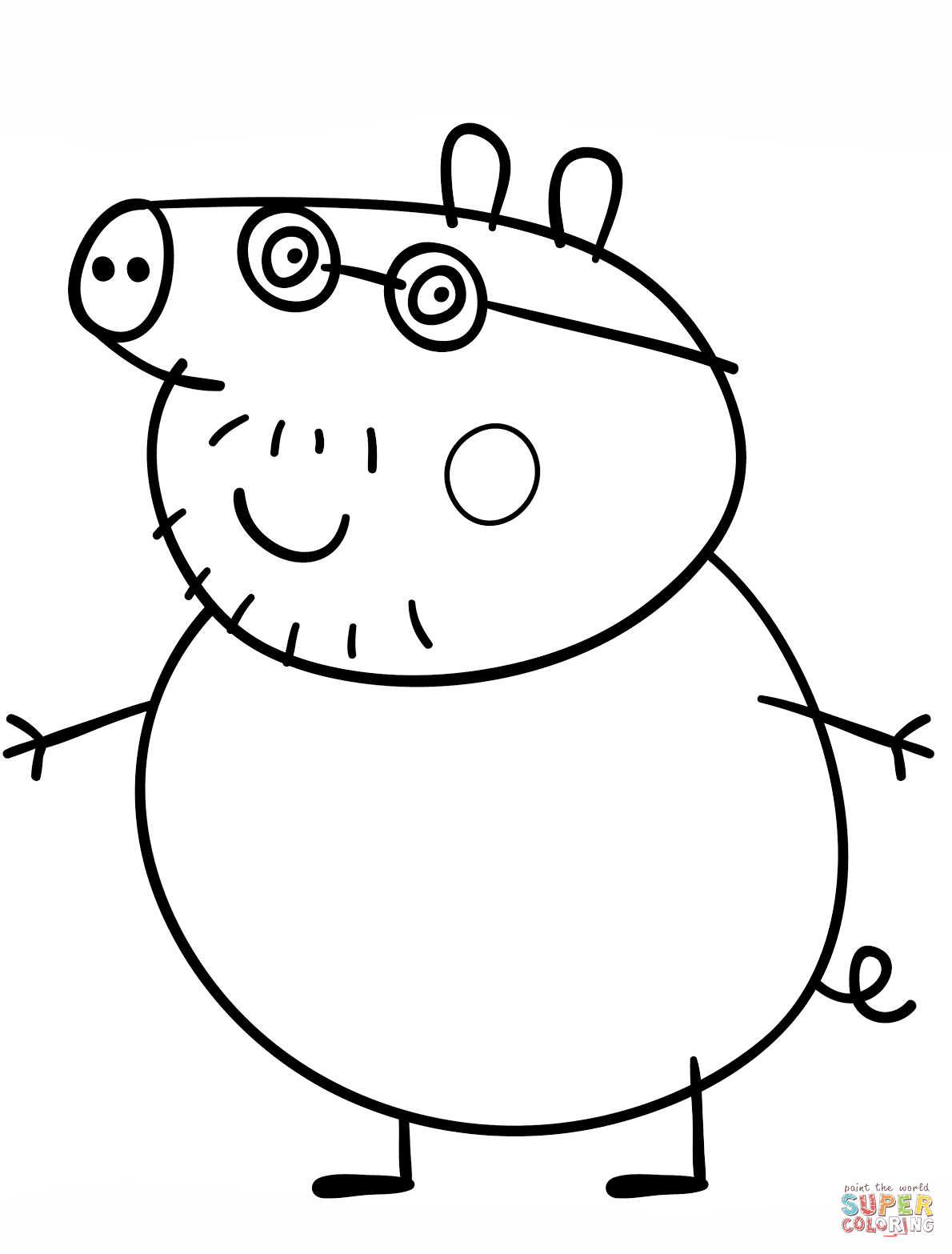 Daddy pig coloring page free printable coloring pages