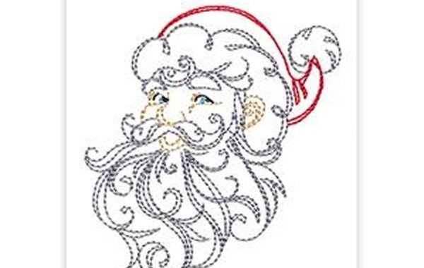 Matriz de bordado papai noel caligrafico cartolina
