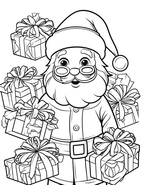 Pãgina fotos papai noel desenho colorir fotos de arquivo grãtis de alta qualidade