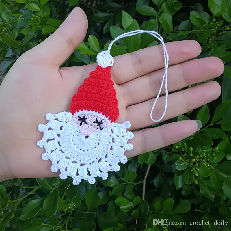 Conjunto de crochãª papai noel enfrenta enfeites decoraãão de inverno de natal enfeites de ãrvore ãrvore de natal enfeites de natal rosto de papai noel de