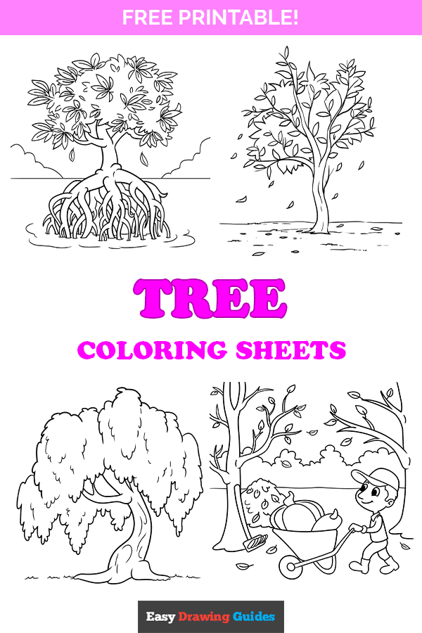Free printable tree coloring pages for kids