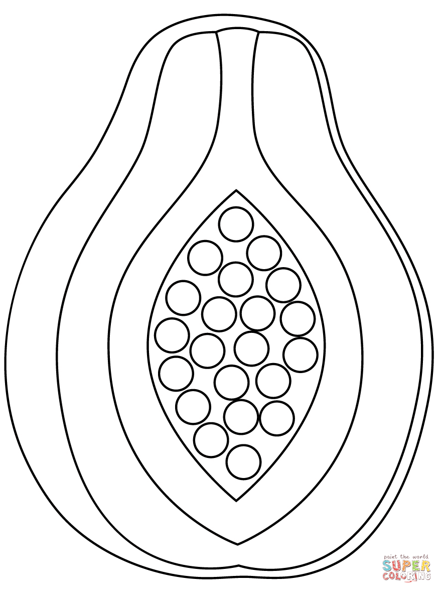Papayas coloring page free printable coloring pages
