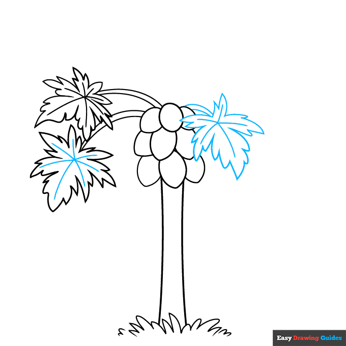 How to draw a papaya tree