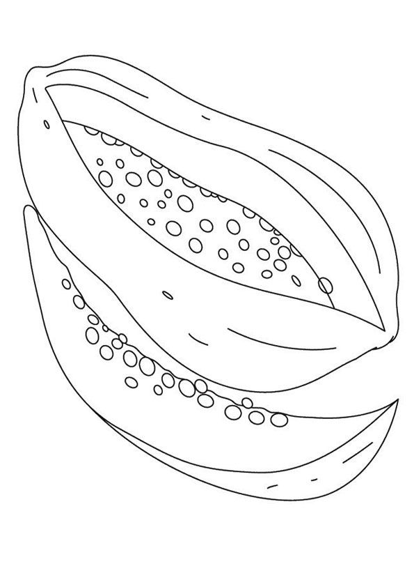 Papaya sliced coloring page coloring pages fruit coloring pages coloring pages for kids