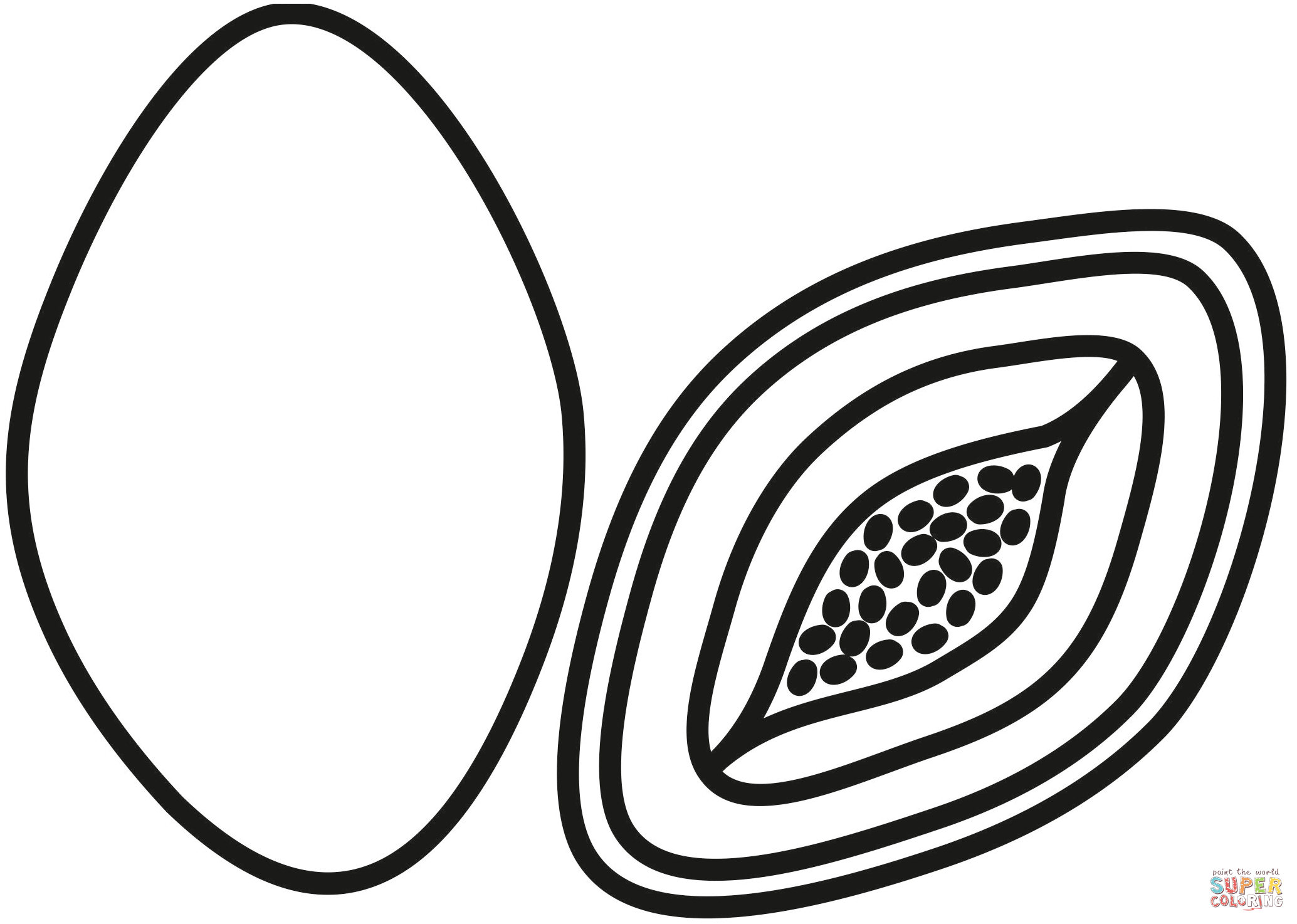 Papayas coloring page free printable coloring pages