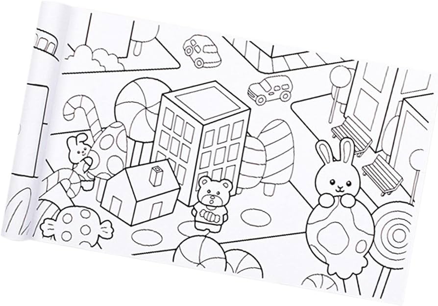 Rollo de papel para pintar para niãos papel de dibujo para manualidades infantiles ciudad hogar y cocina