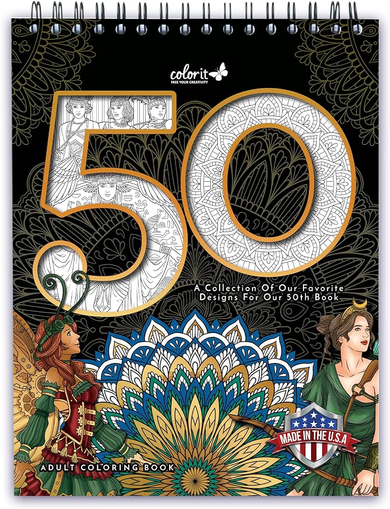 Colorit libros para colorear para adultos diseãos originales con pãginas perforadas cubierta plana de tapa dura papel secante de tinta para artes y manualidades libros para colorear para adultos